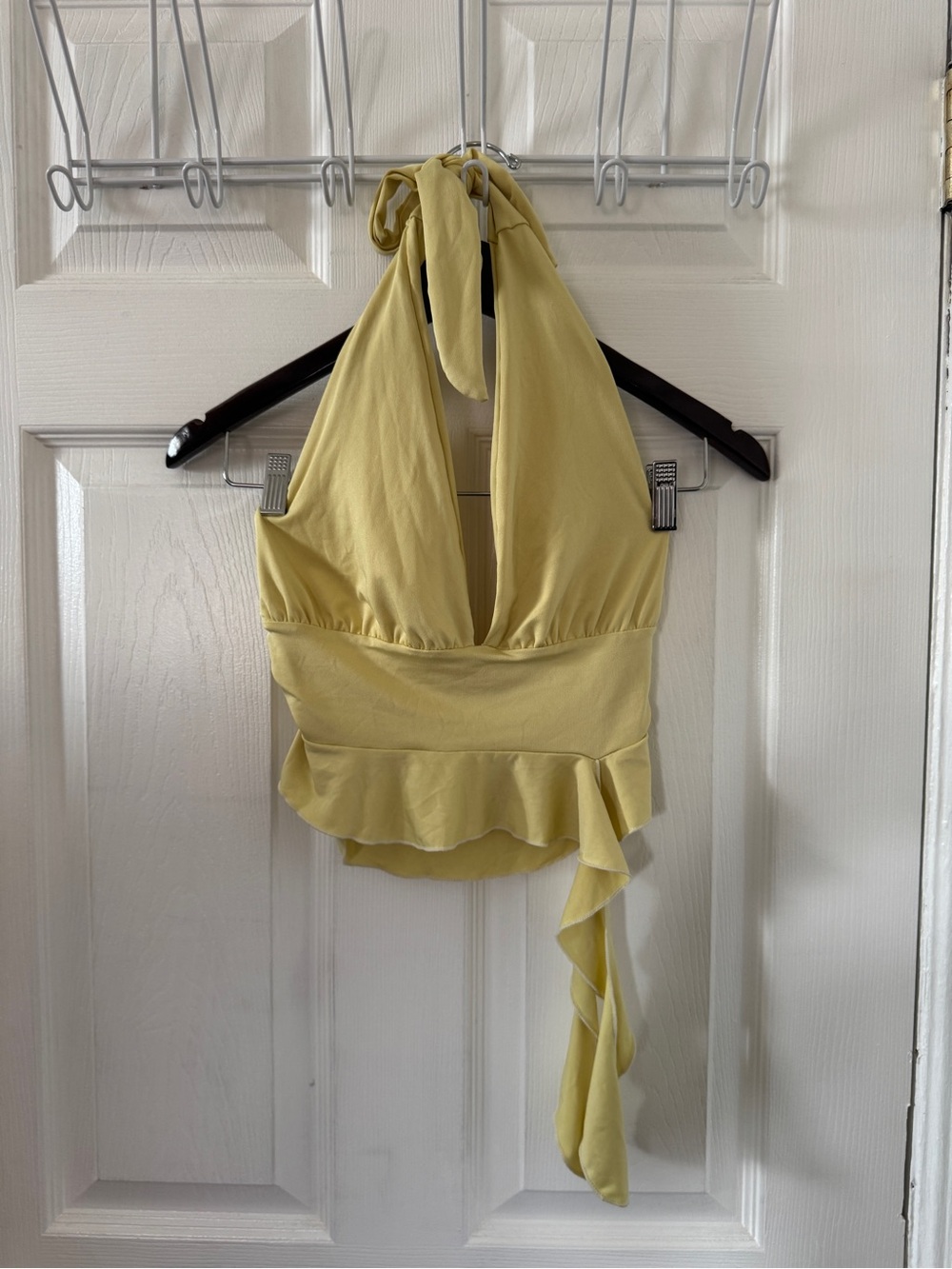 Yellow Halter Ruffle Tank Top - Picture 1 of 2